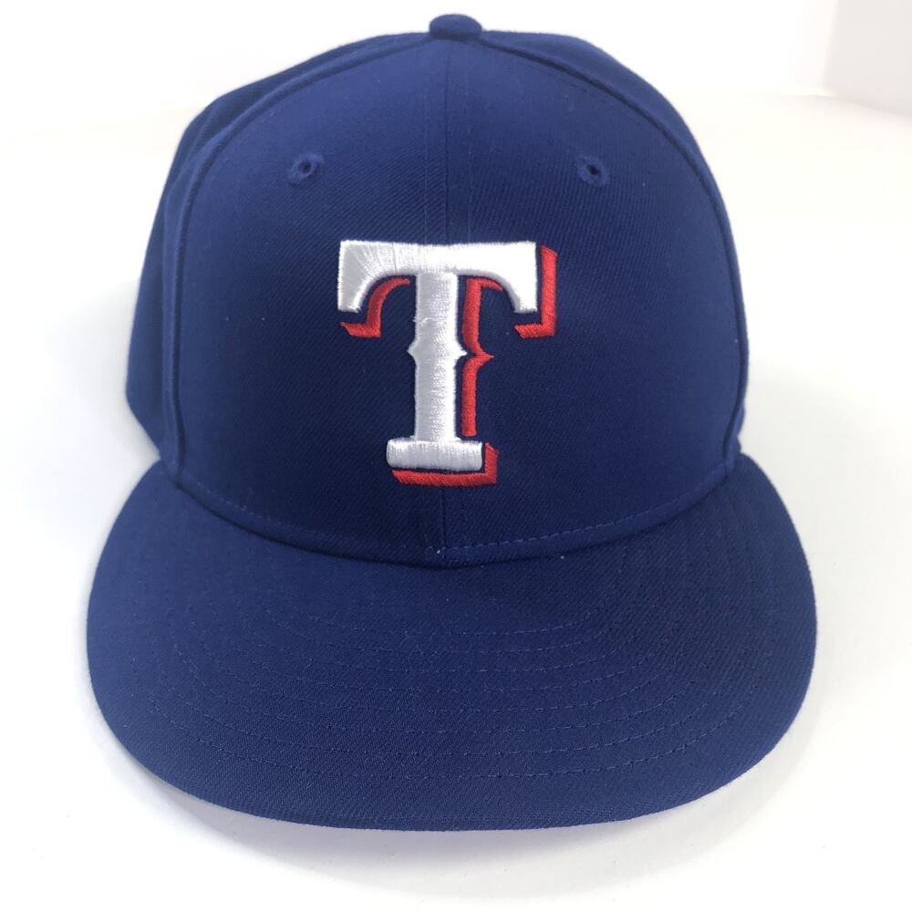 Texas Rangers Hat Cap Blue Fitted New Era On-Field 59Fifty OS MINT